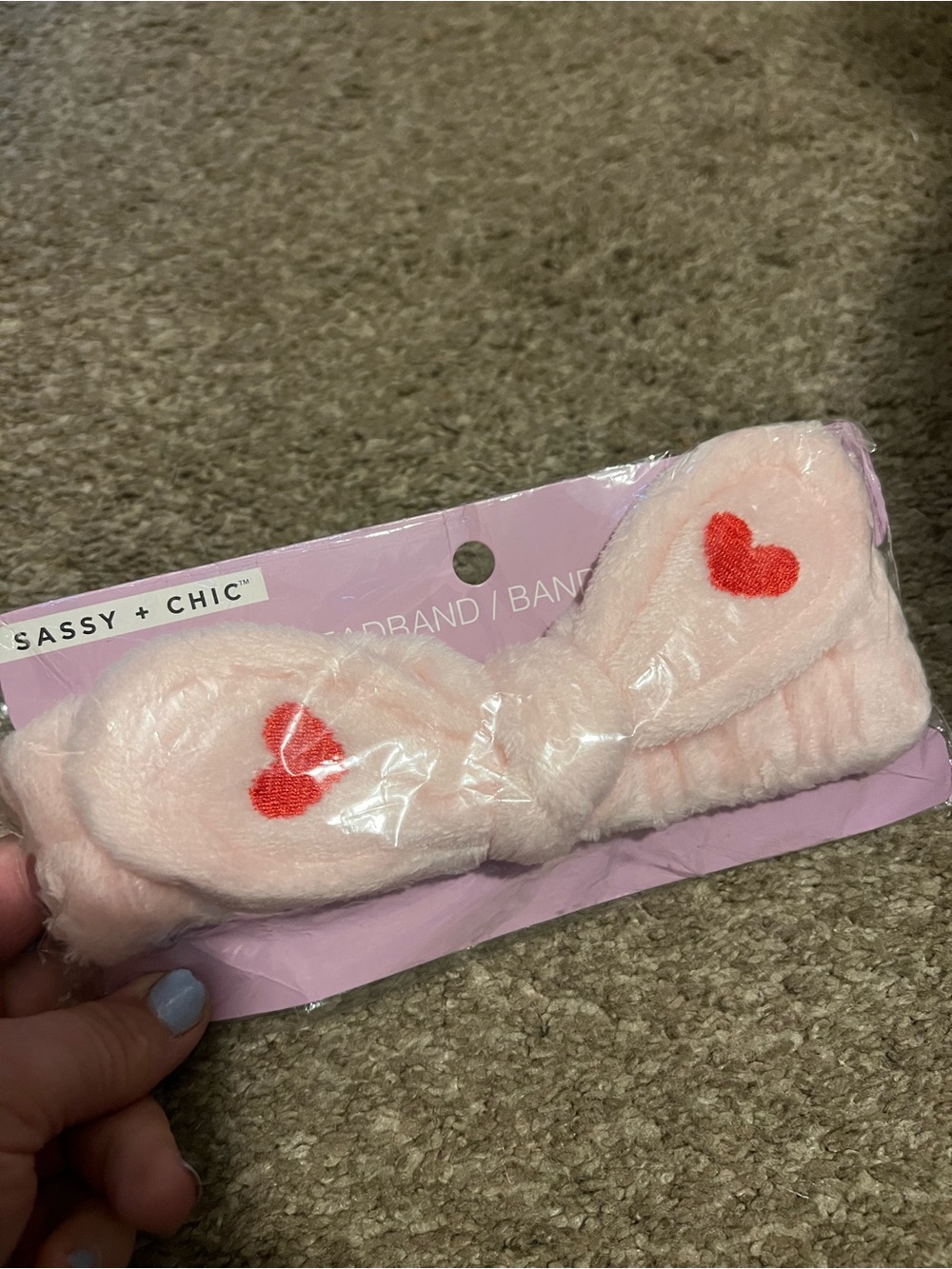 Sassy + Chic Pink Plush Heart Headband
